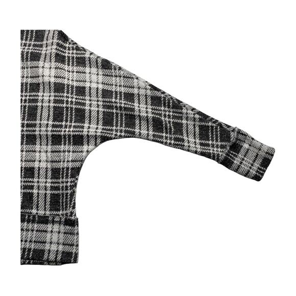 Peyton Jensen Black White Plaid Open Front Cardigan Sweater Women’s Medium - Picture 12 of 16